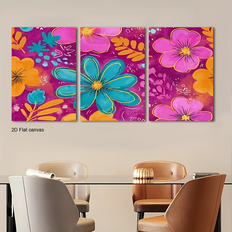 Frameless Canvas 2D Flat, 3pcs - Canvas Wrap Ready ulasan dan harga