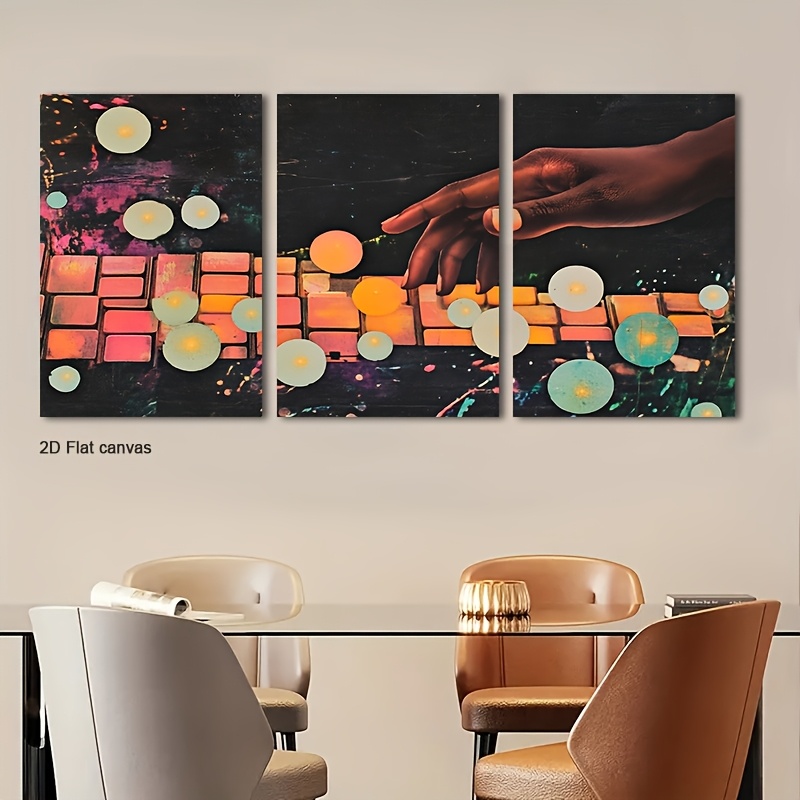 Frameless canvas 3pcs Glow-in- - Canvas Wrap Ready ulasan dan harga