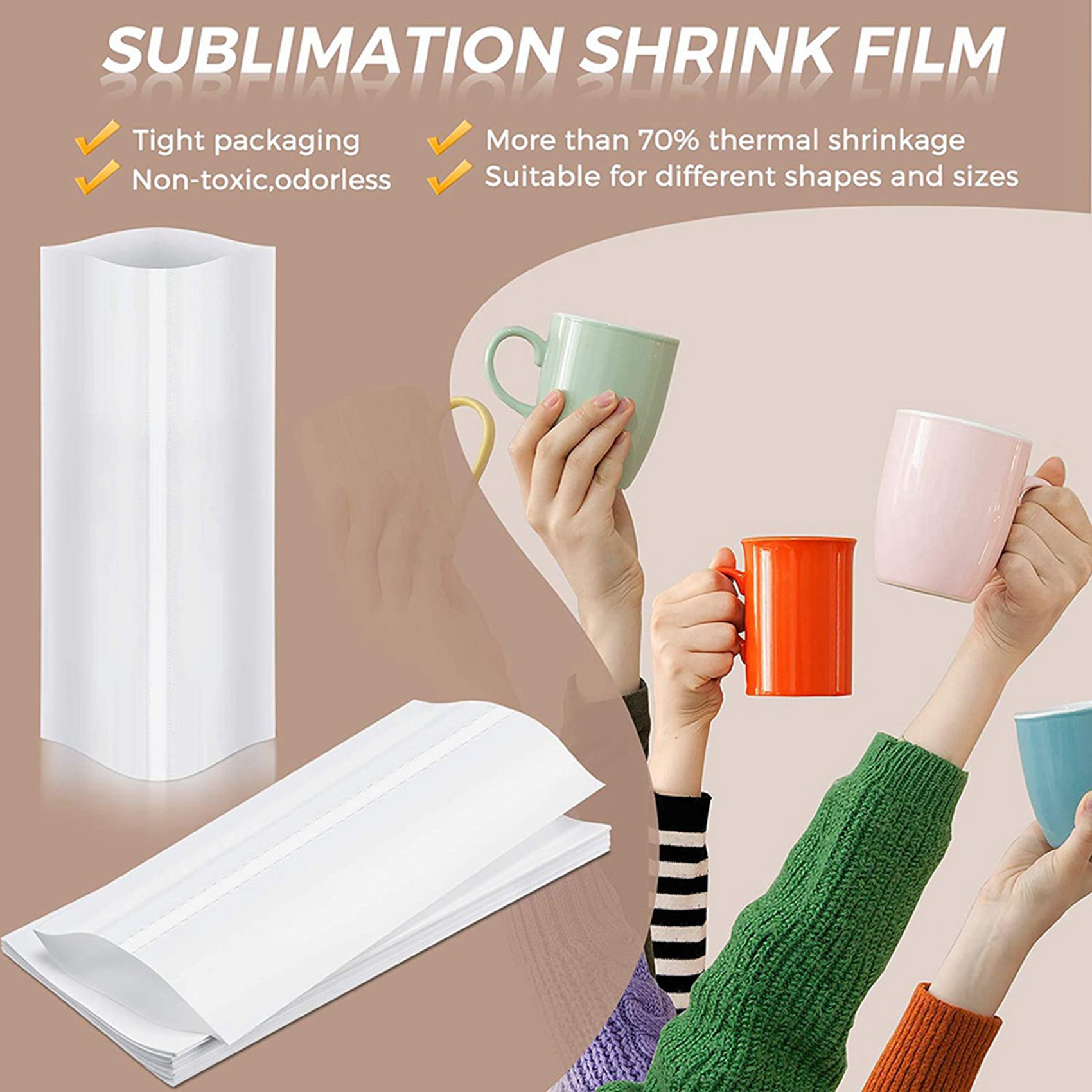 A74E-140Pcs Sublimation Shrink - Sublimation Mug White ulasan dan harga