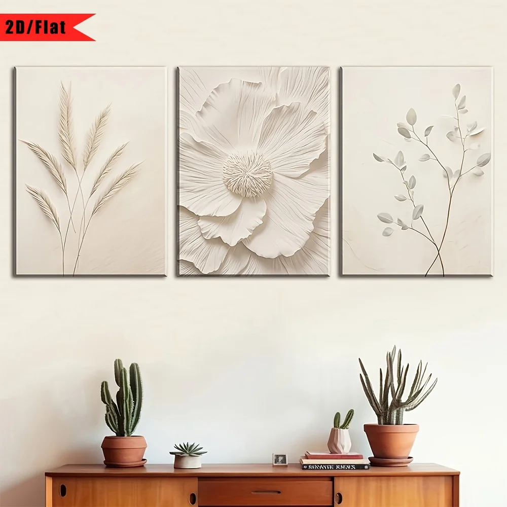 2D Flat, 3pcs, wrapped canvas, - Canvas Wrap Ready ulasan dan harga