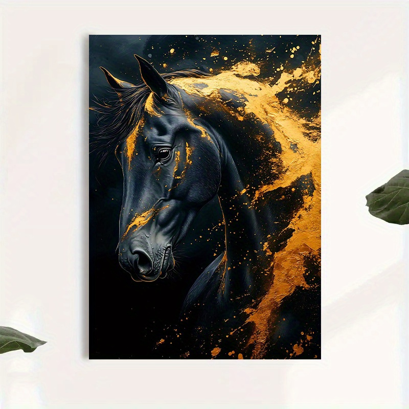 1pc Elegant Black Horse Canvas - Canvas Wrap Ready ulasan dan harga